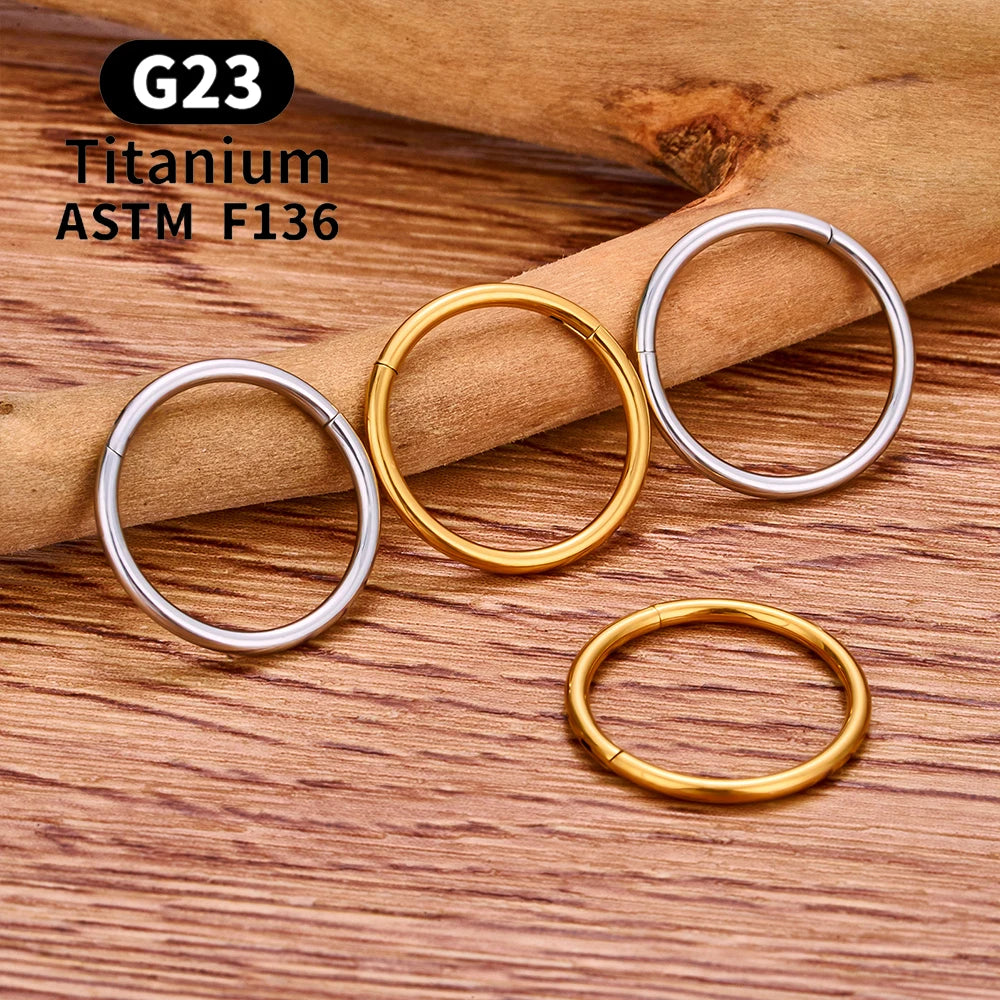10/50PCS ASTM F136 Titan Nasenring Klapp Clicker Segment Septum Hoop Frauen Männer Ohr Knorpel Helix Ohrring Piercing schmuck