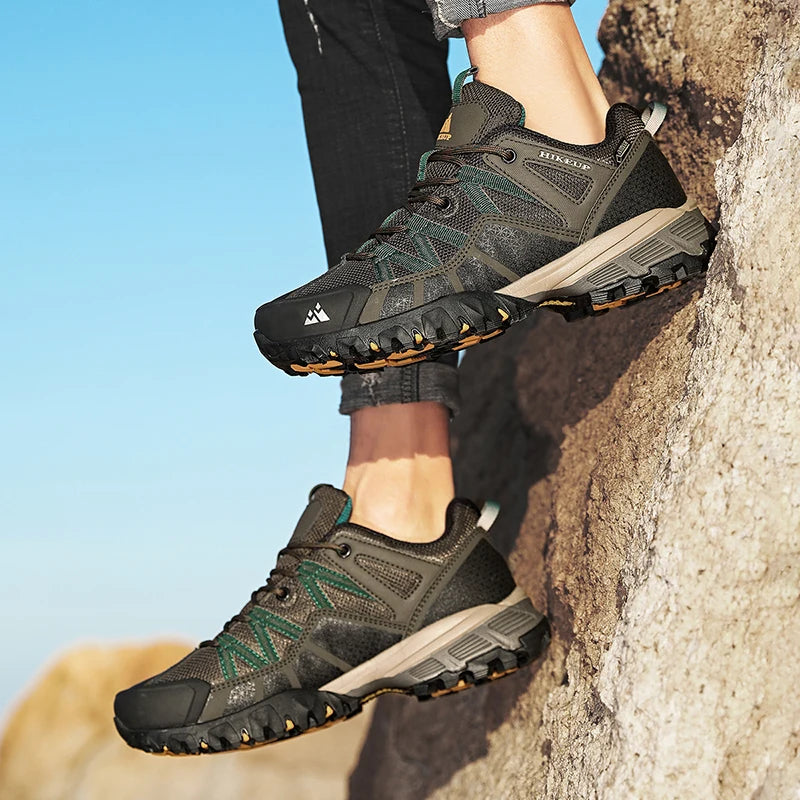 HIKEUP Atmungsaktive Dämpfung Rutschfeste Turnschuhe Herren Wanderschuhe Laufen Trekking Turnschuhe Outdoor Bergsportschuhe für Männer