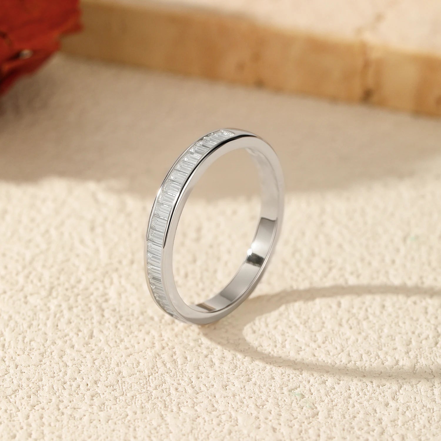 Moissanit Rechteckring Silber