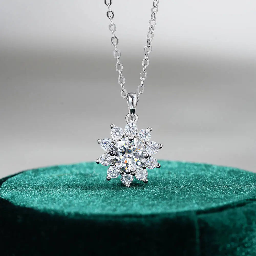 Echte 2,8 Karat blaugrüne Farbe Moissan ite Anhänger Halskette für Frauen s925 Silber Labor Diamant kette Halsketten edlen Schmuck