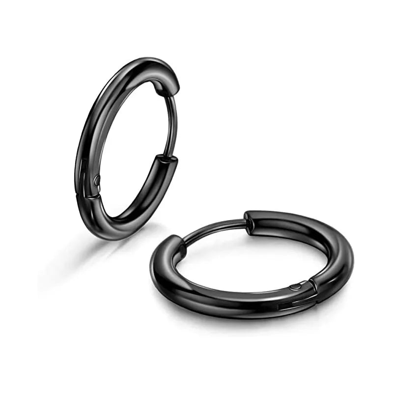 Hip-Hop Edelstahl Ohrstecker-Set – Schwarz – Unisex