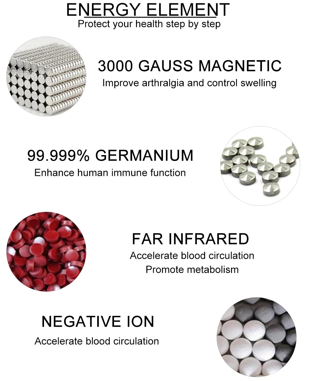 ARADOO Titan Stahl Zirkonia Magnetische Halskette Hämatit Therapie Edelstahl Halsband Halskette Kragen
