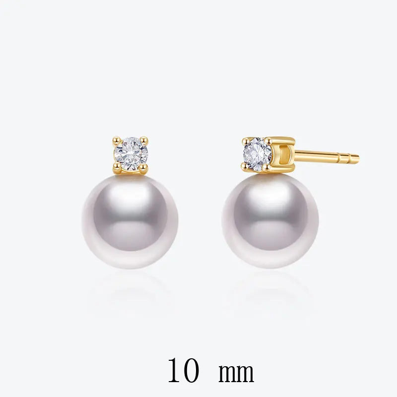 Senlissi-Neue Mode Lofty 8-12mm Süßwasser Perle Stud 18k Ohrringe für Frauen S925 Sterling Silber schmuck Freundin Geschenke