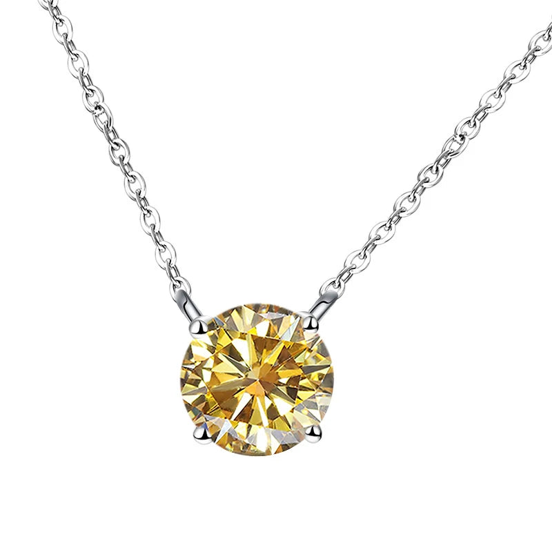 Joyce Kelly 1/2/3/5 Karat Moissanit-Halskette für Damen, 925er Sterlingsilber, Hochzeit, Brautschmuck, edler Schmuck für Damen