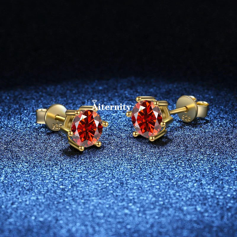 18K vergoldete Ohrringe S925 Sterling Silber D Farbe VVS1 Zirkon Ohrstecker für Frauen wie glänzend wie Diamant-Hochzeitsschmuck