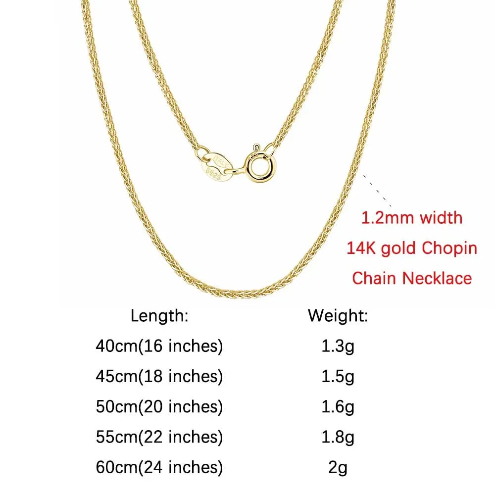 ORSA JEWELS Chopin-Kette aus echtem 925er-Sterlingsilber, minimalistischer Stil, 925-Chopin-Kette, 40–60 cm, SC53