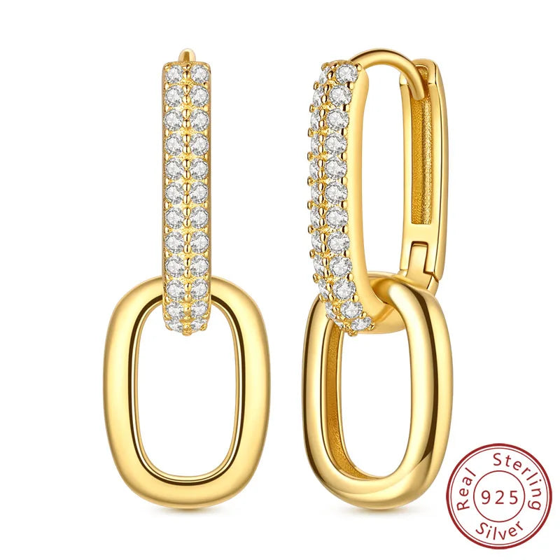 Neue Creolen aus 925er-Sterlingsilber, Gold, Gold, funkelnde Sonne, Mond, Stern, Ohrringe, Ohrstecker, Tropfen für Frauen, Mädchen, Party, edler Schmuck, Geschenk