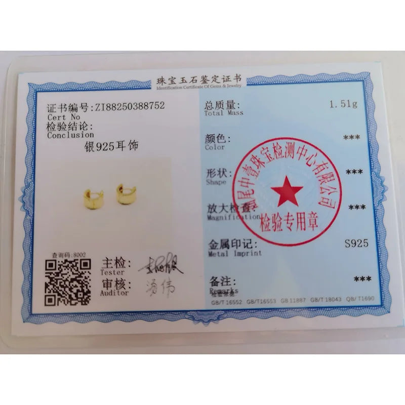 INZATT Creolen aus echtem 925er-Sterlingsilber, 5 mm breite Oberfläche, für Damen, klassischer feiner Schmuck, minimalistische Accessoires