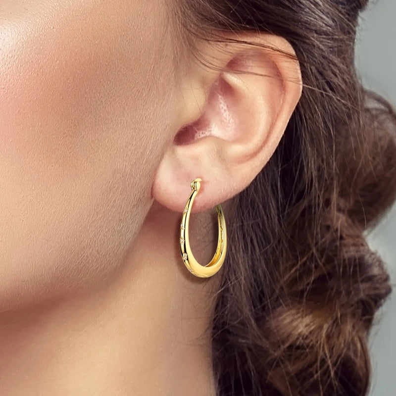 Neue Creolen aus 925er-Sterlingsilber, Gold, Gold, funkelnde Sonne, Mond, Stern, Ohrringe, Ohrstecker, Tropfen für Frauen, Mädchen, Party, edler Schmuck, Geschenk