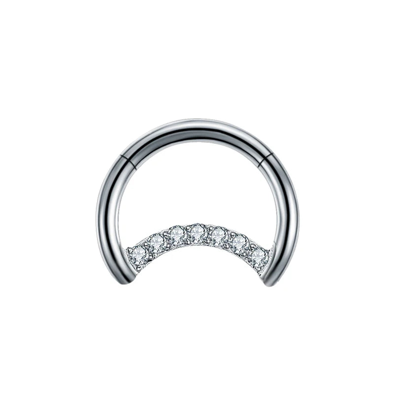 ASTM F136 Titan Antiallergisch Septum Piercing Nasenring Tragus Knorpel Ohrring Lip Stud Zirkon Clicker Hoop Körperschmuck 16G