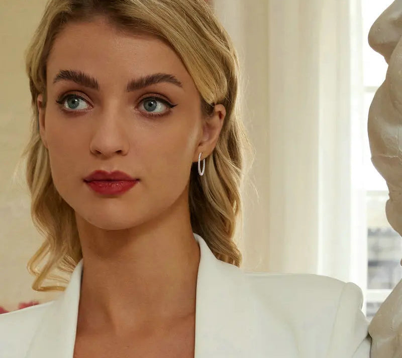 Silber-Zirkonia Creolen Damen