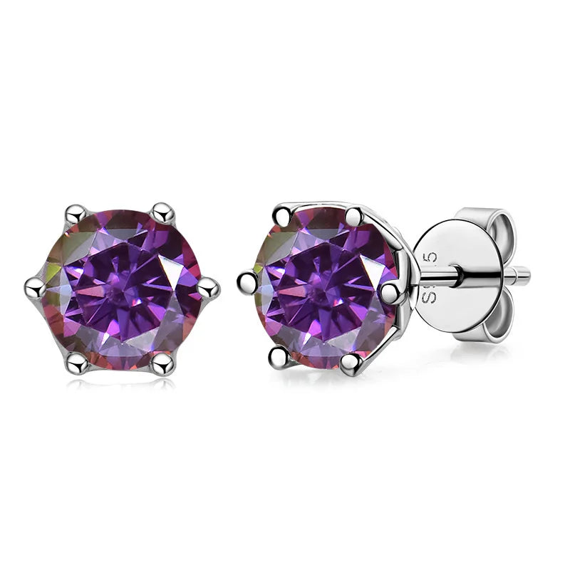 JoyceJelly 1/2/4CT VVS D Farbe Moissanit Russische Cut 8H8A Labor Diamant Stud Ohrringe Für Frauen S925 Sterling silber Edlen Schmuck