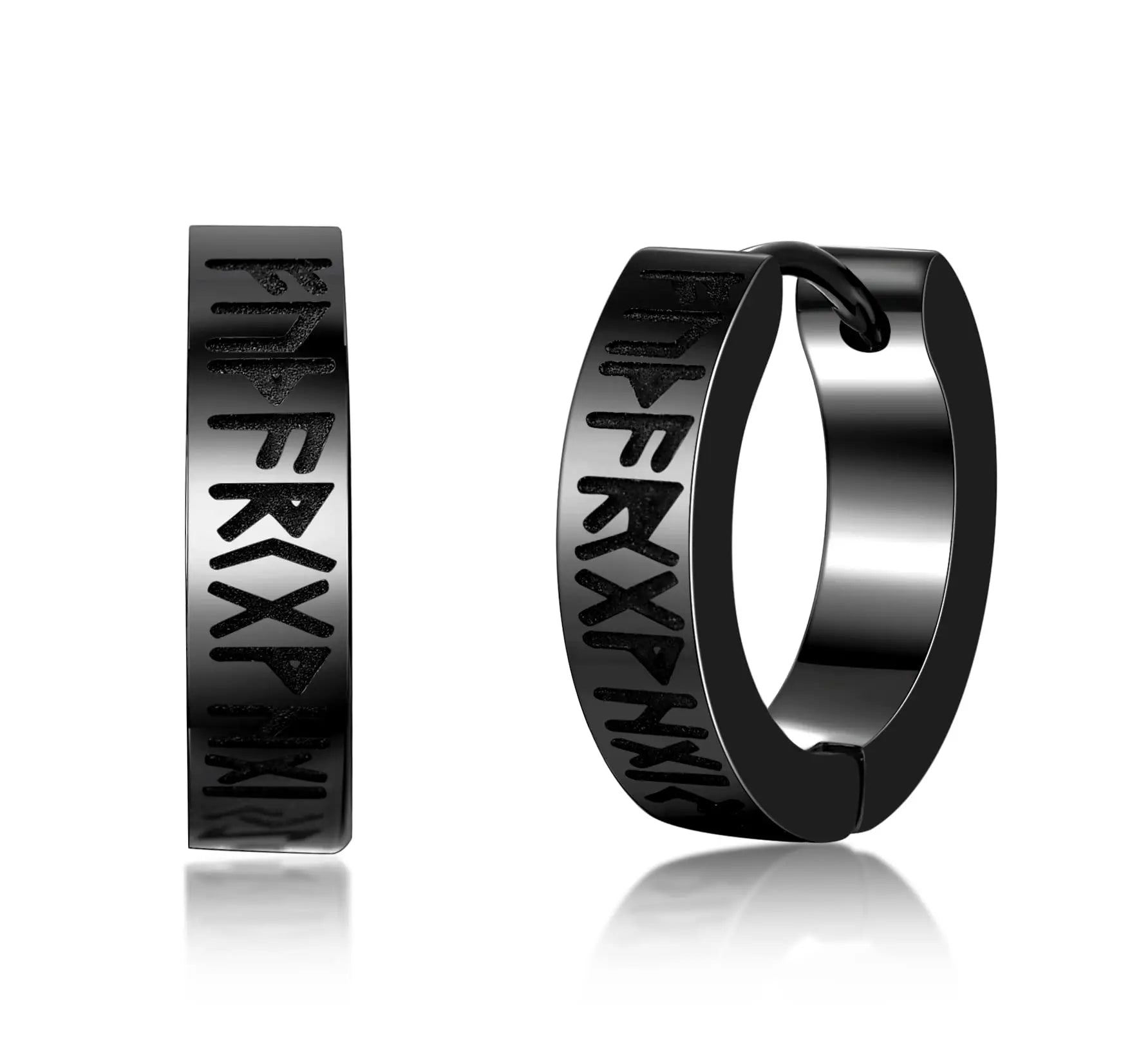 Hip-Hop Edelstahl Ohrstecker-Set – Schwarz – Unisex