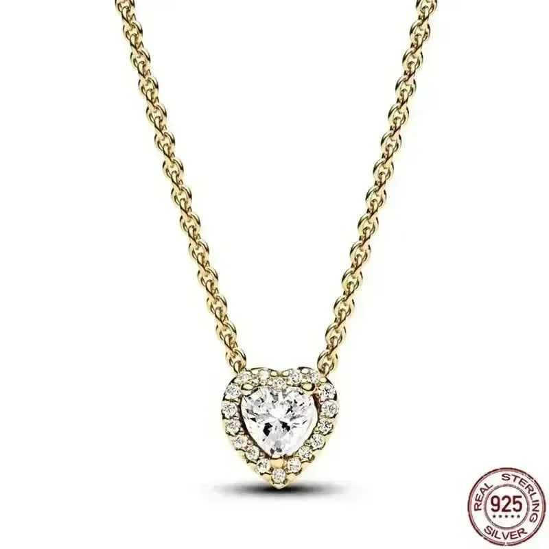 Heißer Verkauf 925er Sterlingsilber klassische quadratische herzförmige Schleife Halskette exquisite Luxus Damen Charm Schmuck Festival Geschenke