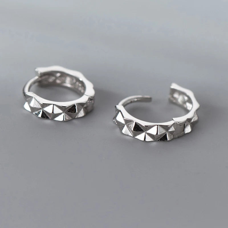 INZATT INS Heißer Echt 925 Sterling Silber Geometrische Hoop Ohrringe Für Mode Frauen Punk Edlen Schmuck 18 karat Gold zubehör