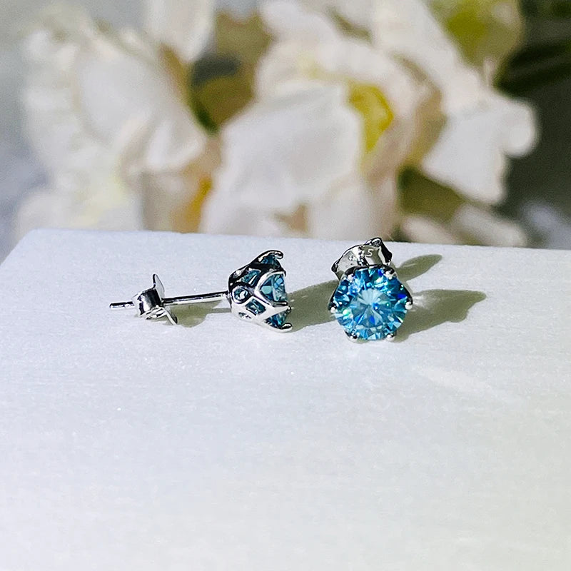 JoyceJelly 1/2/4CT VVS D Farbe Moissanit Russische Cut 8H8A Labor Diamant Stud Ohrringe Für Frauen S925 Sterling silber Edlen Schmuck