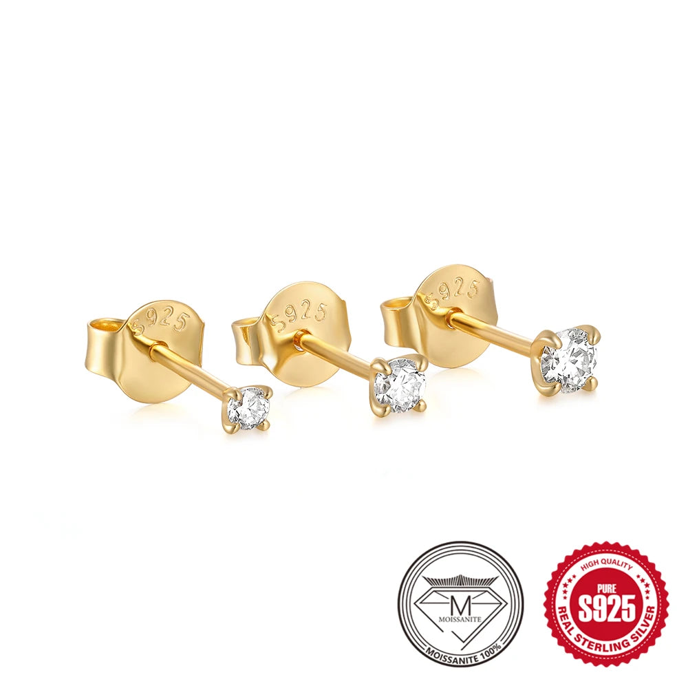 CANNER 0,5-1,2 Karat D Farbe Moissanit Ohrstecker Ohrringe für Frauen 925 Sterling Silber Funkelnder Piercing Ohrring Edlen Schmuck