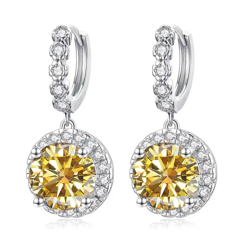 Super funkelnde 3CT Muiltcolor Moissanit Tropfen Creolen 100% S925 Silber Ohrring für Frauen Edlen Schmuck Dating Party Geschenk