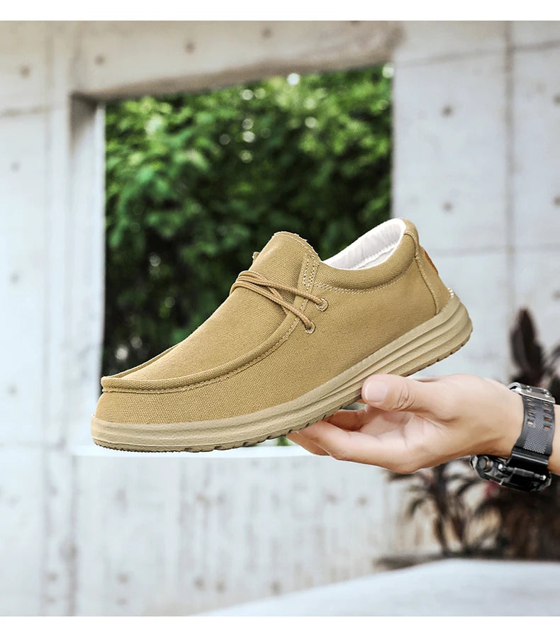 2025 neue männer Turnschuhe Sommer Atmungsaktive Männer Laufschuhe Stoff Licht Keine-Rutsch Komfortable Outdoor Walking Schuhe Loafer