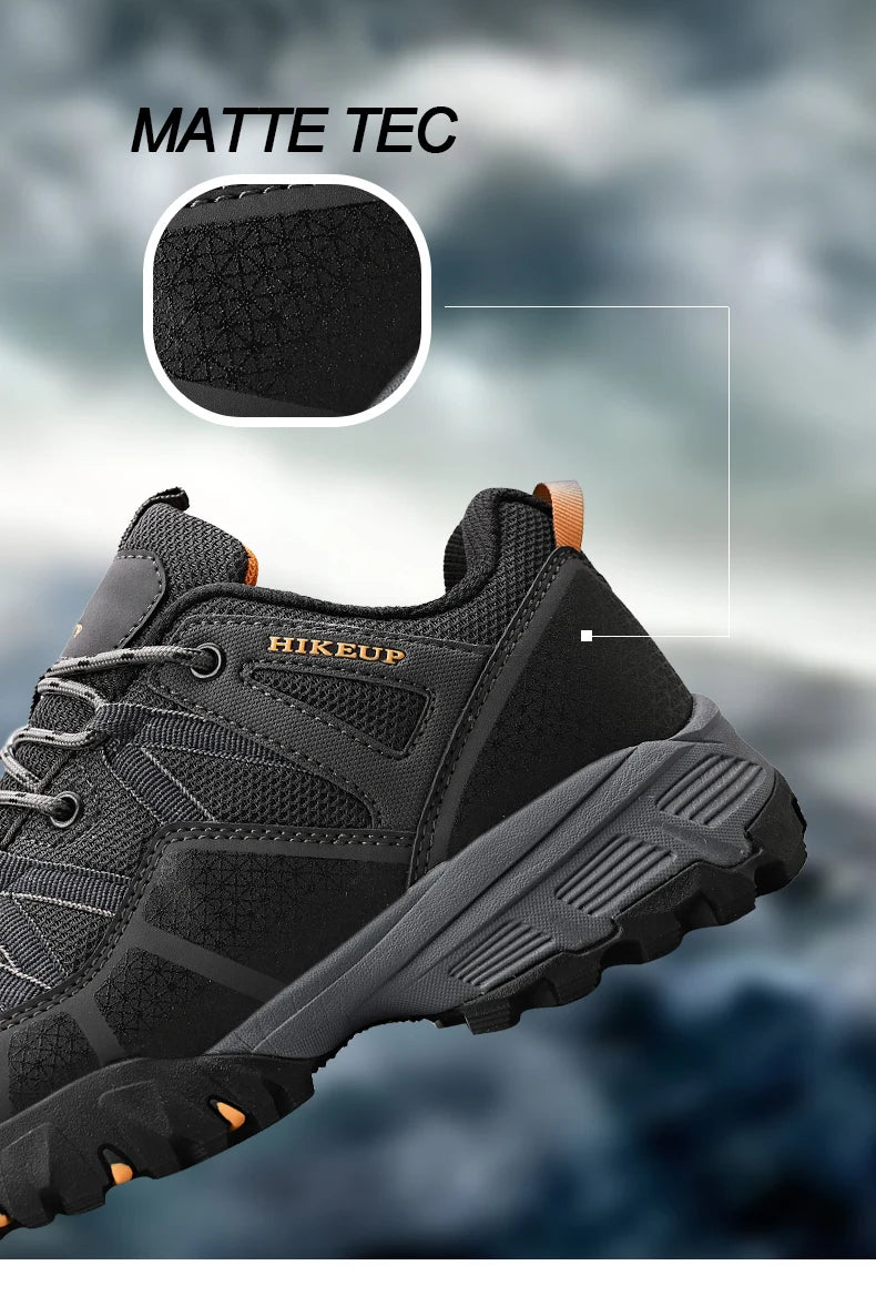 HIKEUP Atmungsaktive Dämpfung Rutschfeste Turnschuhe Herren Wanderschuhe Laufen Trekking Turnschuhe Outdoor Bergsportschuhe für Männer