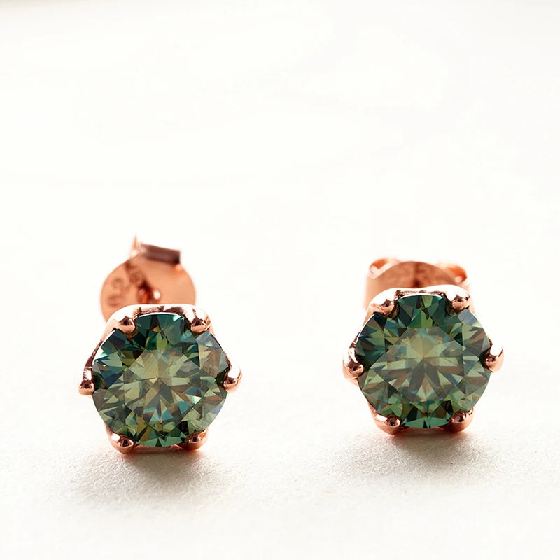 Joyce Kelly GRA-zertifizierte 0,5/1/2 CT Moissanit-Ohrringe für Damen, rosévergoldeter Sterlingsilber-925-Schmuck, heißer Verkauf, Ohrstecker