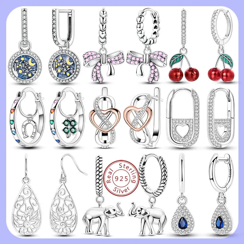 2025 neue 925 Sterling Silber Creolen Blumen Zirkon Tropfen Ohrringe Stud Für Frau Feine Geburtstag Hochzeit Schmuck Geschenke