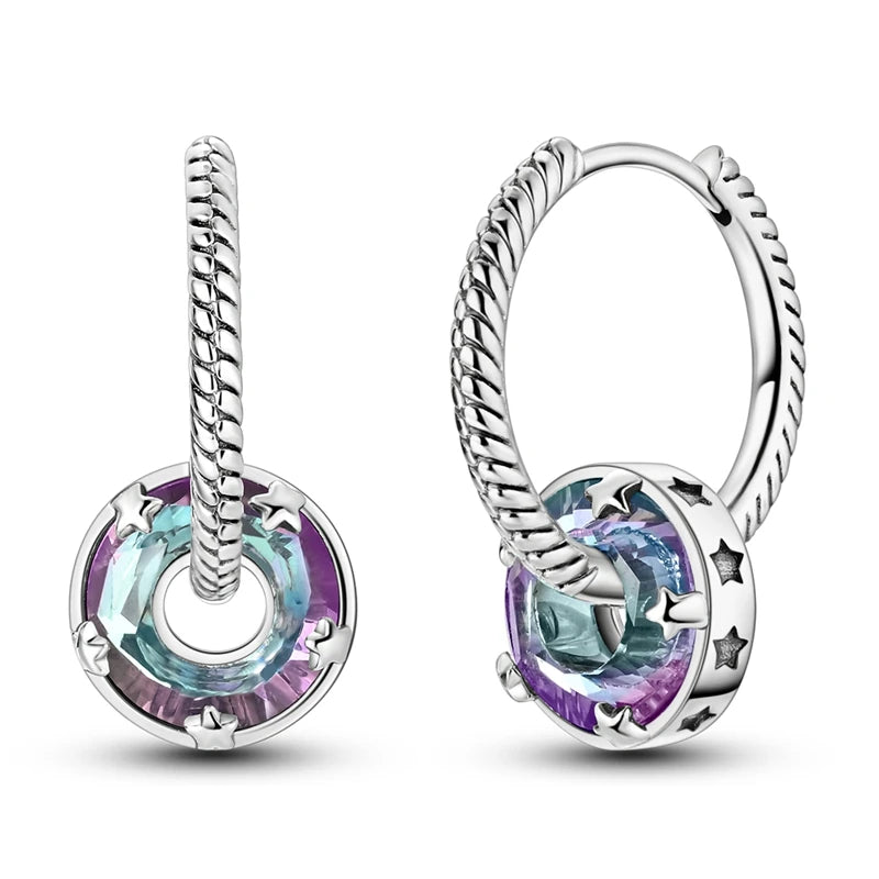 2025 neue 925 Sterling Silber Creolen Blumen Zirkon Tropfen Ohrringe Stud Für Frau Feine Geburtstag Hochzeit Schmuck Geschenke