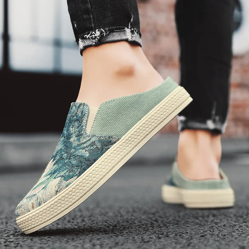 Sommer Herren-Canvas-Hausschuhe Rutschfest