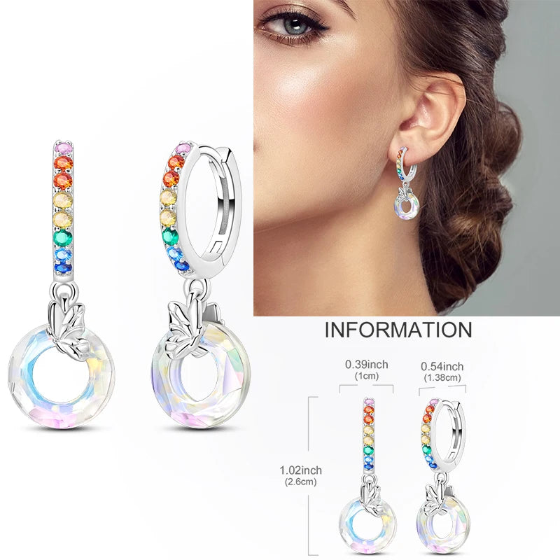 Creolen aus 925er-Sterlingsilber, Mond, Sonne, Original-Ohrring, Anhänger, Zirkon, Herzform, Stern-Ohrring, für Frauen und Mädchen, zur Herstellung von Schmuck