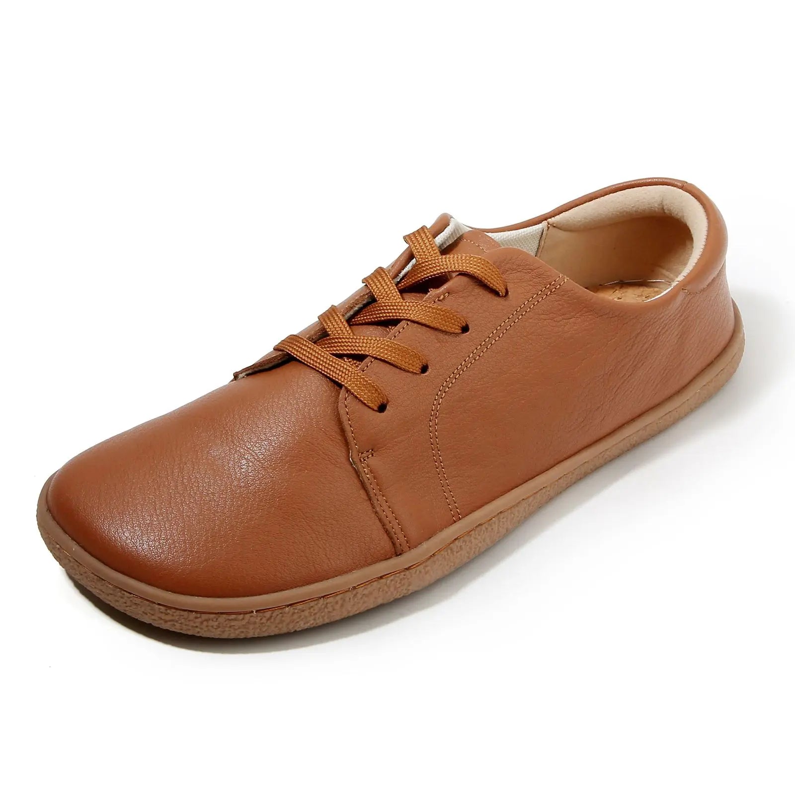 TONGLEPAO Frühling, Herbst, Barfuß, echtes Leder, Herren-Damen-Sneaker mit Zero Drop, flacher, weicher Sohle, breiterer Zehenbox, leicht