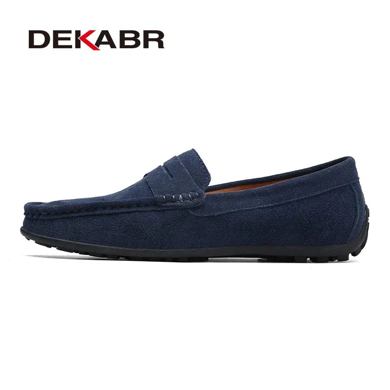 DEKABR Marke Mode Sommer Stil Weiche Slipper Aus Echtem Leder Hohe Qualität Flache Beiläufige Schuhe Atmungsaktive Männer Wohnungen Fahren Schuhe