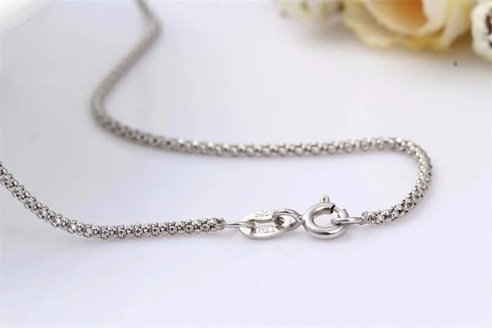 14 "-32" 35-90cm 1,3mm dünn Sterling Silber Mais Kette Halskette Frauen Halsreif Männer Schmuck Colar Collier Collares Mujer Kolye