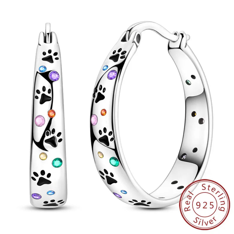 Creolen Neue Original 925 Sterling Silber Süße Herz Bogen Runde Zirkon Ohrstecker Für Frauen Mädchen Edlen Schmuck