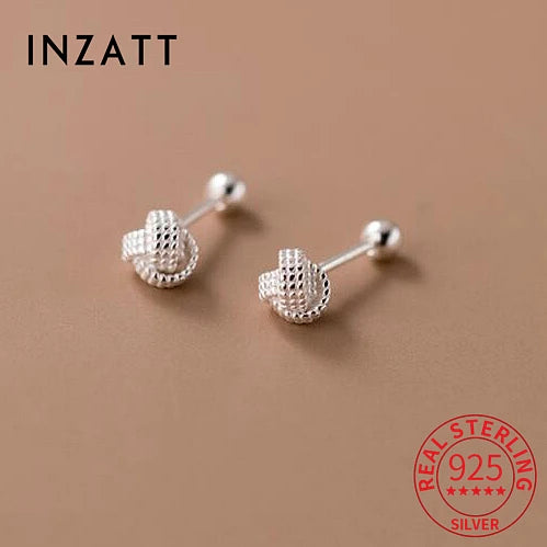 INZATT Ohrstecker aus echtem 925er-Sterlingsilber, 4/6 mm, Wolle, Kugelumlaufspindel, Perlen, für Damen, Party, klassisch, minimalistisch, edler Schmuck