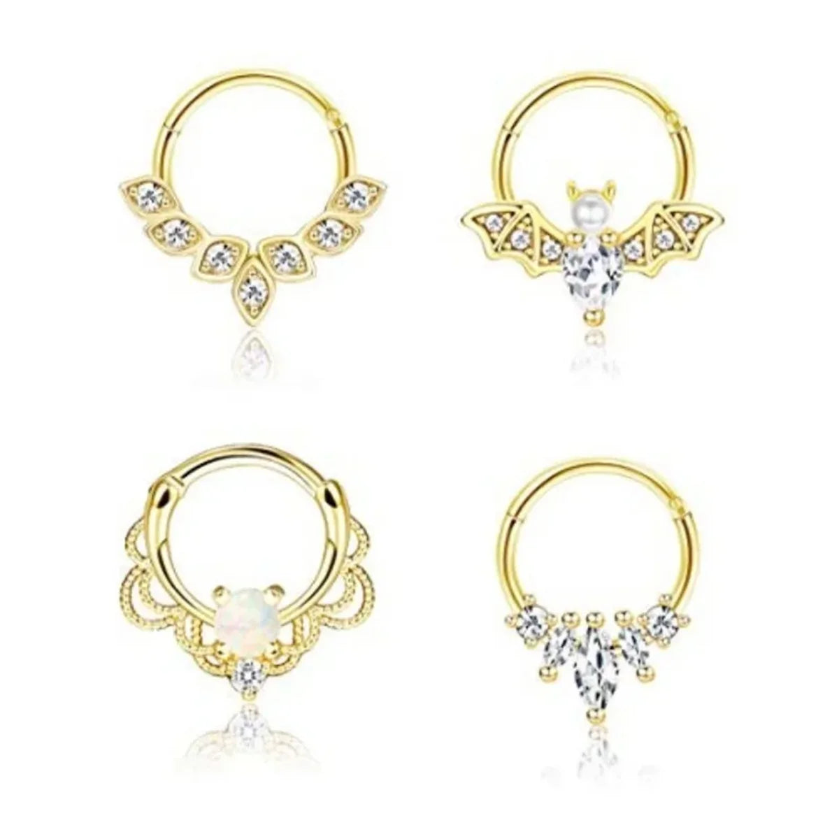 4 Stück 16G Edelstahl Septum Clicker