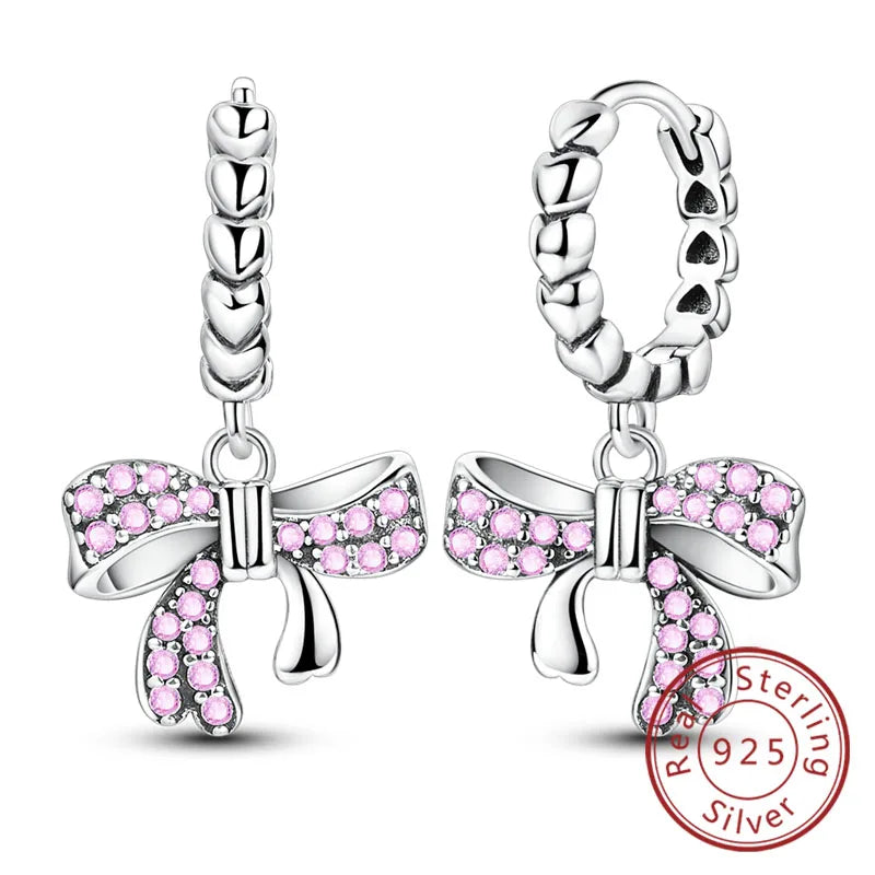 Damen-Ohrringe, 925er-Sterlingsilber, Creolen, Herz, Zirkon, Stern-Tropfenohrringe für Damen, Mode, Party, Geburtstag, Schmuck, Geschenke