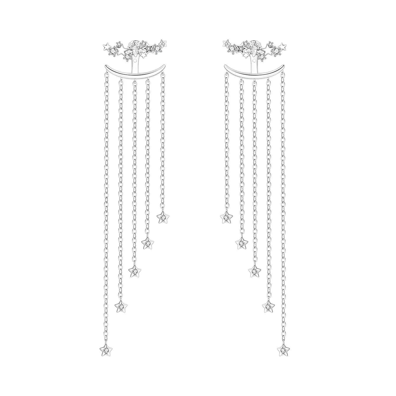 Ohrringe aus 925er-Sterlingsilber, geheimnisvoller Stern, Mond, Schmuck, vielseitige Creolen für Frauen, Schmuck, Geburtstagsfeier, feine Geschenke