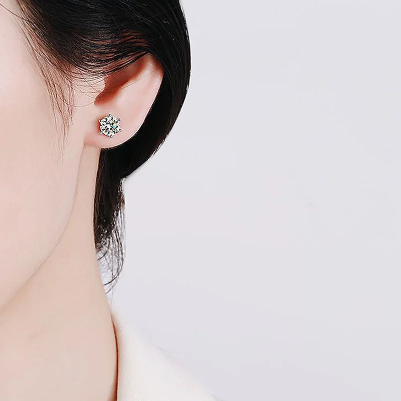 BIJOUX STORY 0,5-2 ct Moissanit Schraube Ohrstecker D Farbe 925 Sterling Silber Diamant Ohrringe Für Frauen Hochzeit Edlen Schmuck