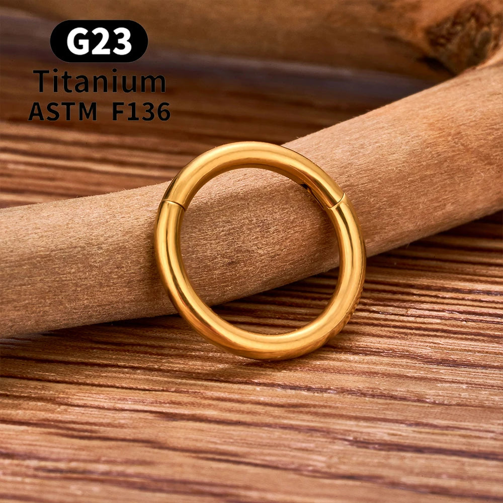 10/50PCS ASTM F136 Titan Nasenring Klapp Clicker Segment Septum Hoop Frauen Männer Ohr Knorpel Helix Ohrring Piercing schmuck