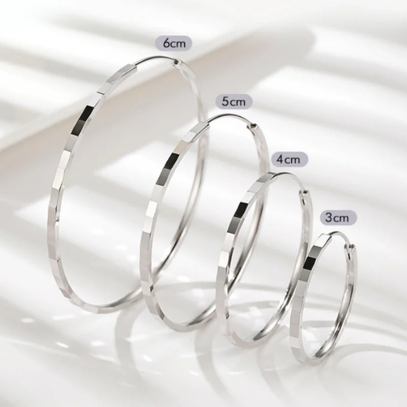 Somilia Creolen aus 925er-Sterlingsilber, modisch, Innendurchmesser 30, 40, 50, 60 mm, für Damen, Persönlichkeitsschmuck