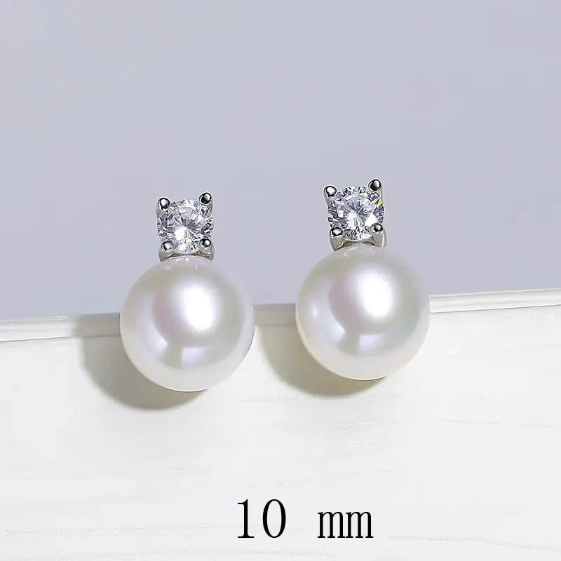 Senlissi-Neue Mode Lofty 8-12mm Süßwasser Perle Stud 18k Ohrringe für Frauen S925 Sterling Silber schmuck Freundin Geschenke