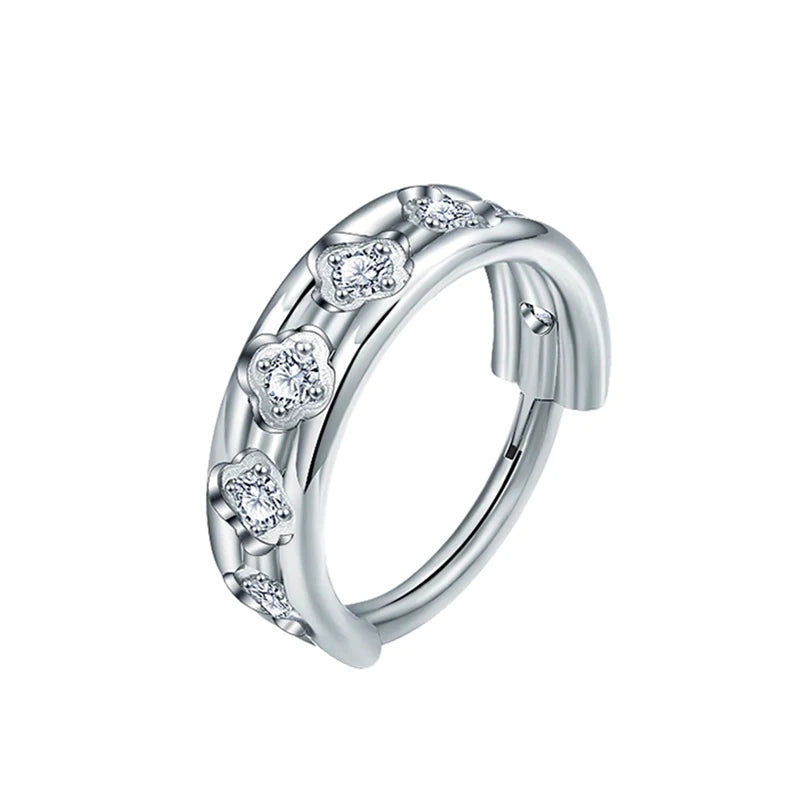 ASTM F136 Titan Antiallergisch Septum Piercing Nasenring Tragus Knorpel Ohrring Lip Stud Zirkon Clicker Hoop Körperschmuck 16G