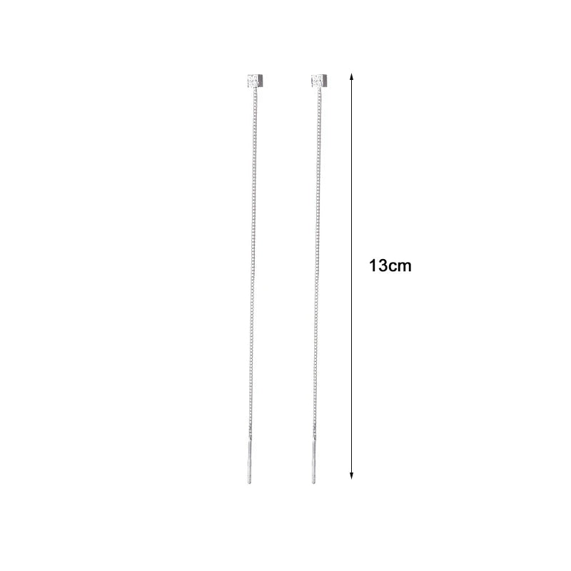 INZATT Echt 925 Sterling Silber Perle Quadrat Lange Kette Quaste Drop Ohrringe Für Frauen Klassischen Feinen Schmuck Geometrische Zubehör