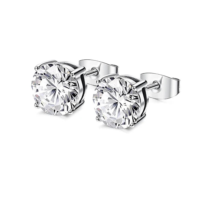 Edelstahl Zirkonia Ohrstecker für männer und Frauen