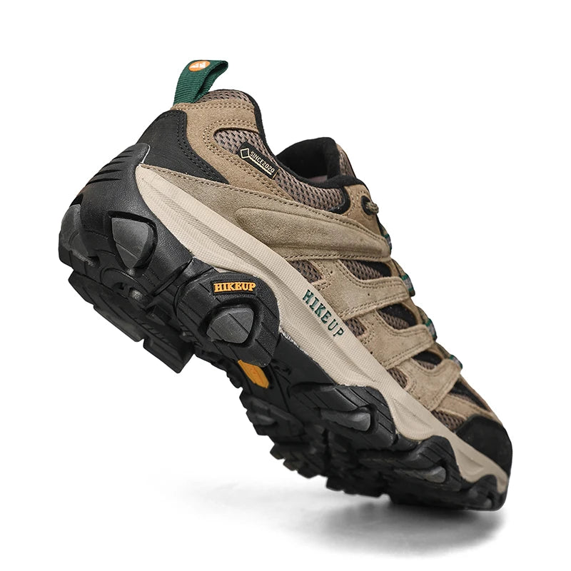 HIKEUP Turnschuhe für Männer Wanderschuhe Leder Trekking Stiefel Frauen Camping Jagd Herren Berg Taktische Stiefeletten Laufen Sneaker