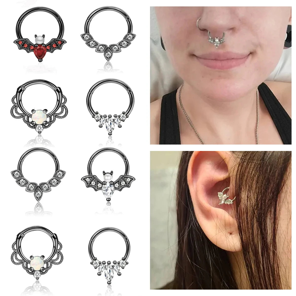 4 Stück 16G Edelstahl Septum Clicker