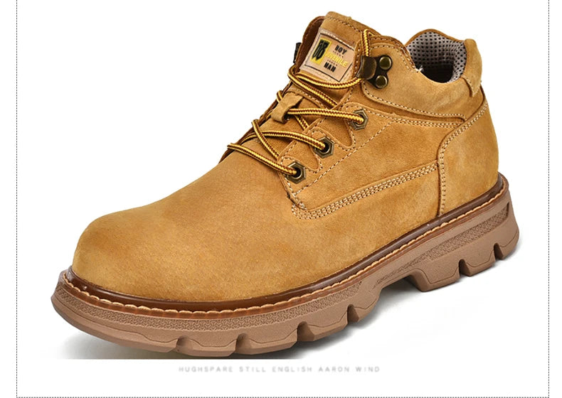 Herren Stiefel Echtleder – Weiche Sohle Komfortable Casual Stiefeletten