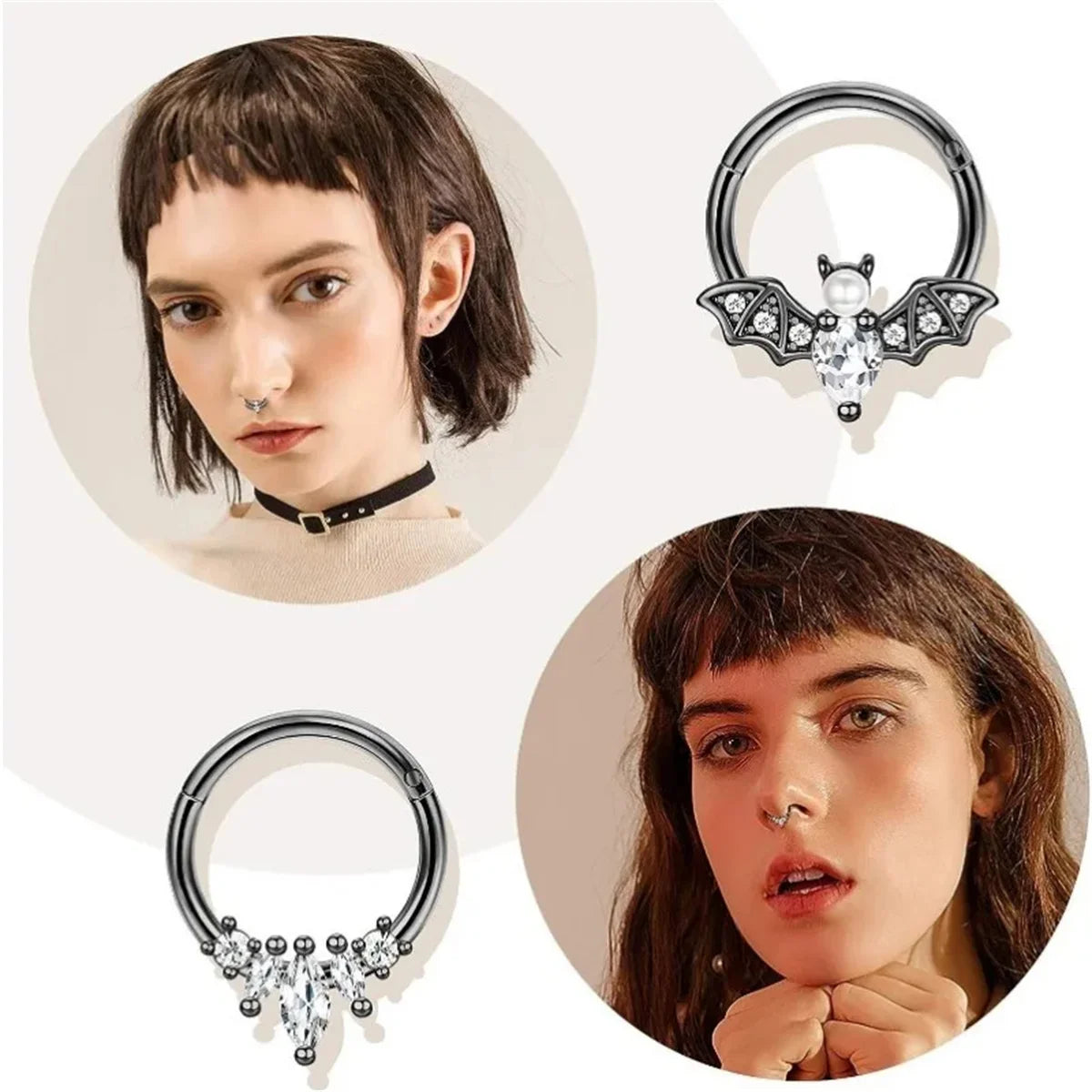 4 Stück 16G Edelstahl Septum Clicker