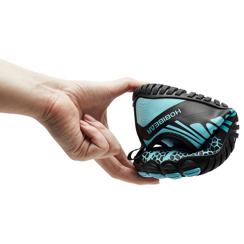 HOBIBEAR Barfußschuhe mit breiter Zehenpartie für Unisex, Kunstleder, Outdoor-Walking-Sneaker, Zero Drop, minimalistische Schuhe mit elastischem Band