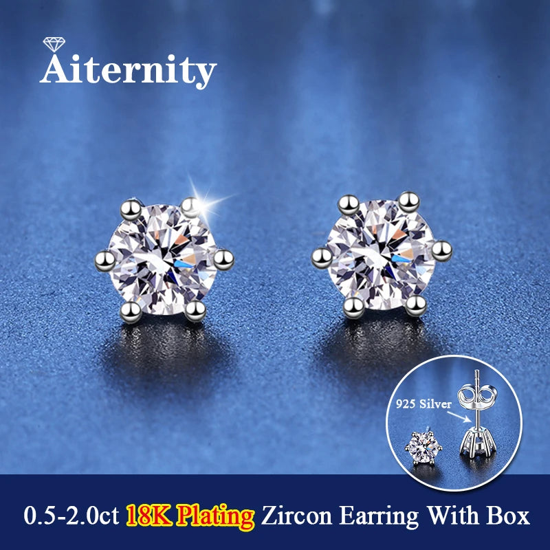 18K vergoldete Ohrringe S925 Sterling Silber D Farbe VVS1 Zirkon Ohrstecker für Frauen wie glänzend wie Diamant-Hochzeitsschmuck